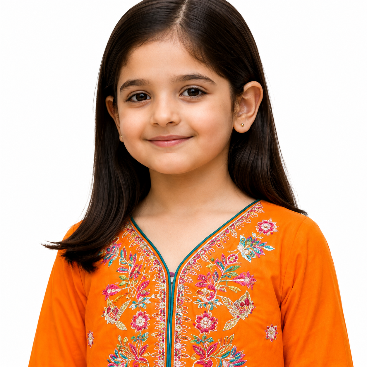 Girls Maroon Embroidered 2 Piece Suit — alternate view