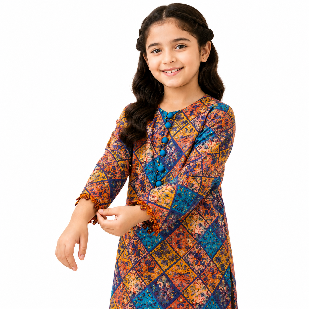 Sunset Mosaic Girls Printed Co-Ord Set — alternate view
